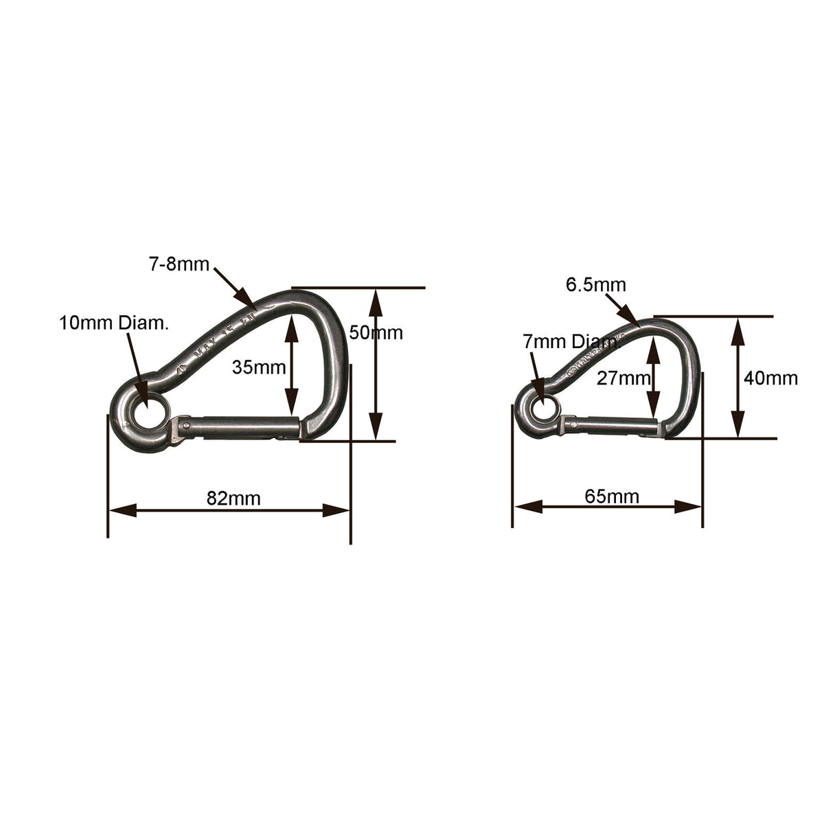 Fixed Eye Keyhole Carabiners – North Water